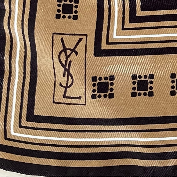 YSL Retro Silk Scarf Vintage EUC Circa 1980s - Picture 11 of 13